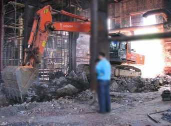 Услуги по демонтажу бетонных и железобетонных полов экскаваторами ► +7 (966) 190-55-66 Демонтаж бетонных полов | Электростали и Ногинске